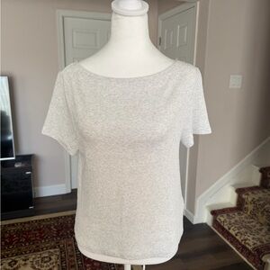 J. Crew Heather Light Gray Short Sleeve Boatneck Tee